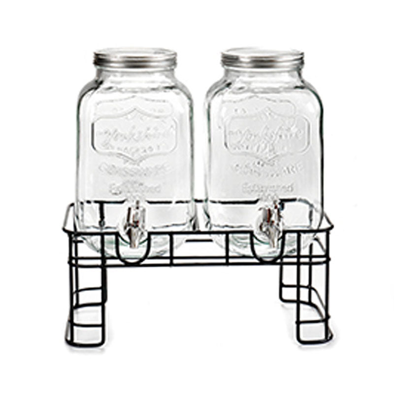 Dispensador doble bebidas soporte forja