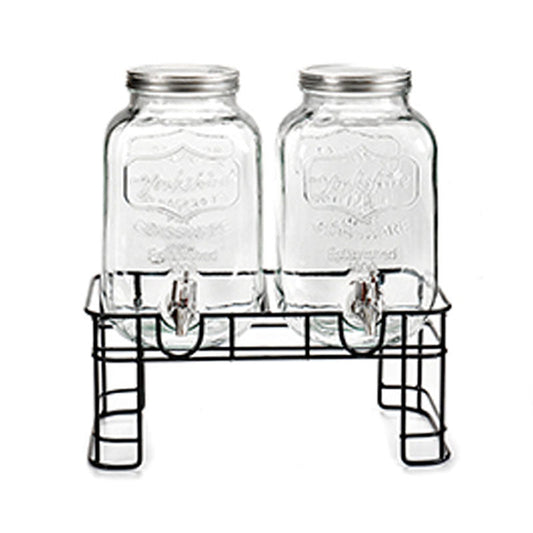 Dispensador doble bebidas soporte forja