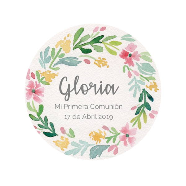 Pegatina personalizada acuarela / 12 uds.