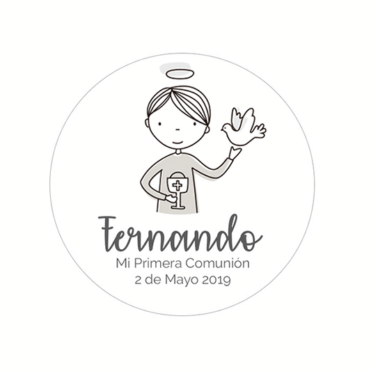 Pegatina Personalizada Comunión Amigo Jesús / 12 uds.