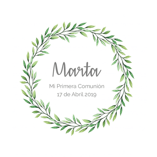 Pegatina personalizada corona Olivo / 12 uds.