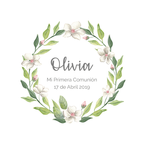 Pegatina personalizada flores silvestres / 12 uds.