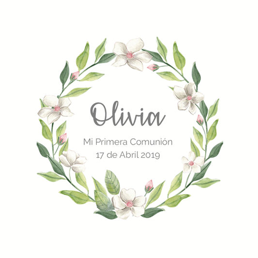 Pegatina personalizada flores silvestres / 12 uds.