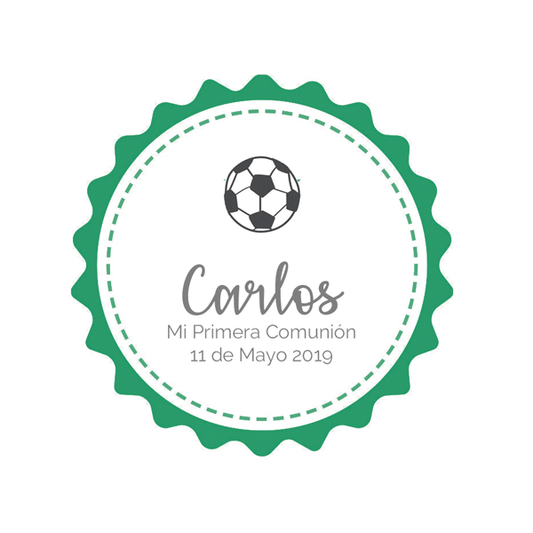 Pegatina personalizada fútbol / 12 uds.