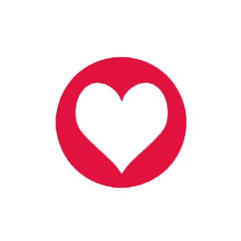 Pegatina circulo corazón rojo / 10 uds. - La Fiesta de Olivia - 1