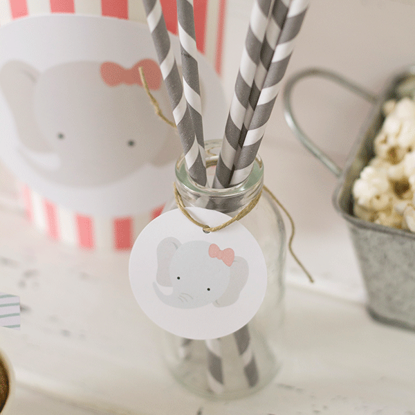 Pack imprimible elefante rosa