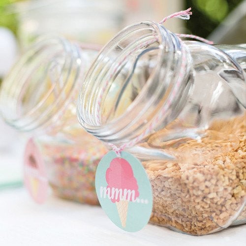 Imprimible etiquetas y toppers Helados - La Fiesta de Olivia - 1