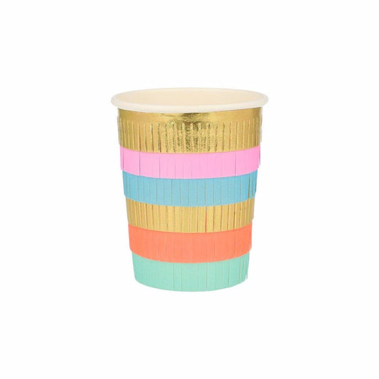 Vaso circus flecos de colores / 8 uds.