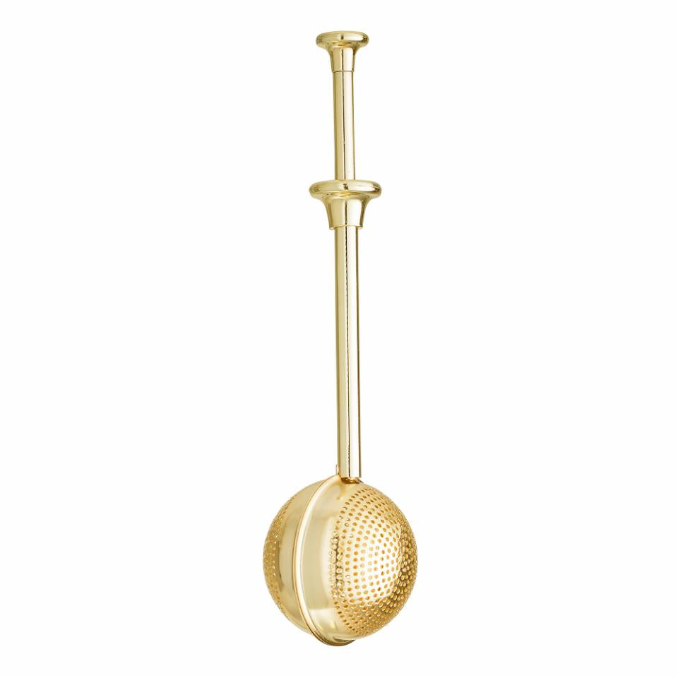Colador de té bola dorado