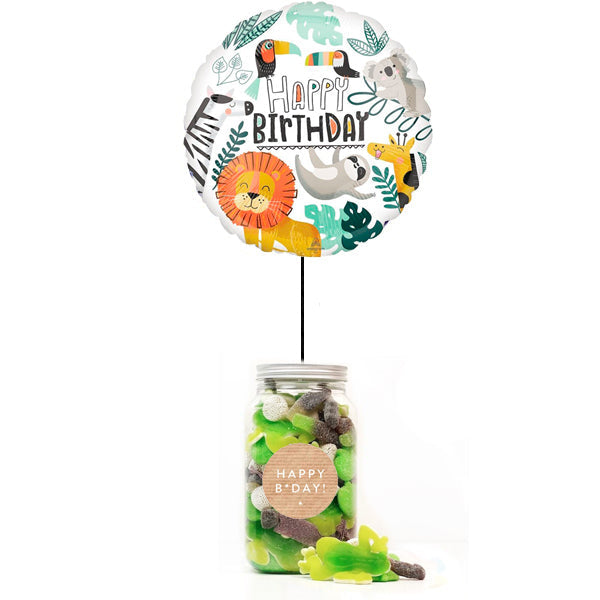 WOW BOX Safari Baby, golosinas y mensaje personalizado.