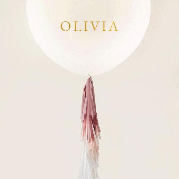 Globo L hinchado con guirnalda ROSA pastel <br> (solo Barcelona)