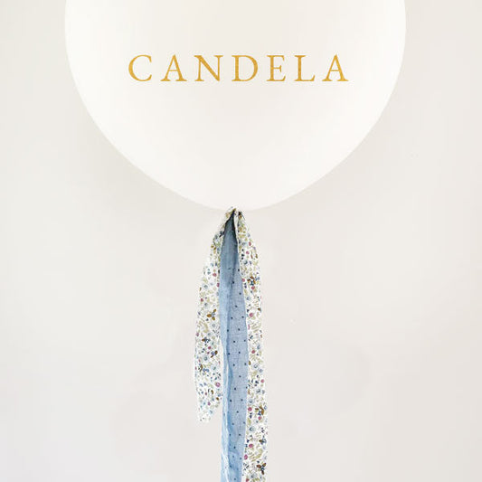 Kit DIY Globo L decorado TELA Liberty Azul