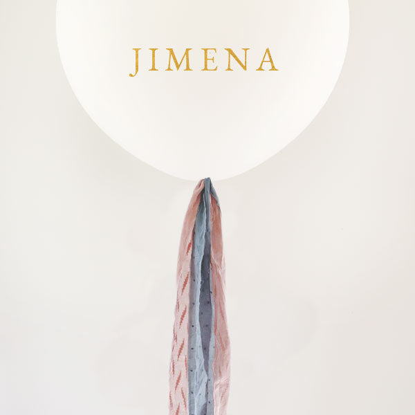 Kit DIY Globo L decorado PLUMETI Rosa y Celeste