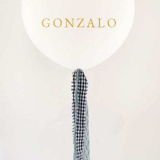 Kit DIY Globo L decorado TELA Vichy y Mint