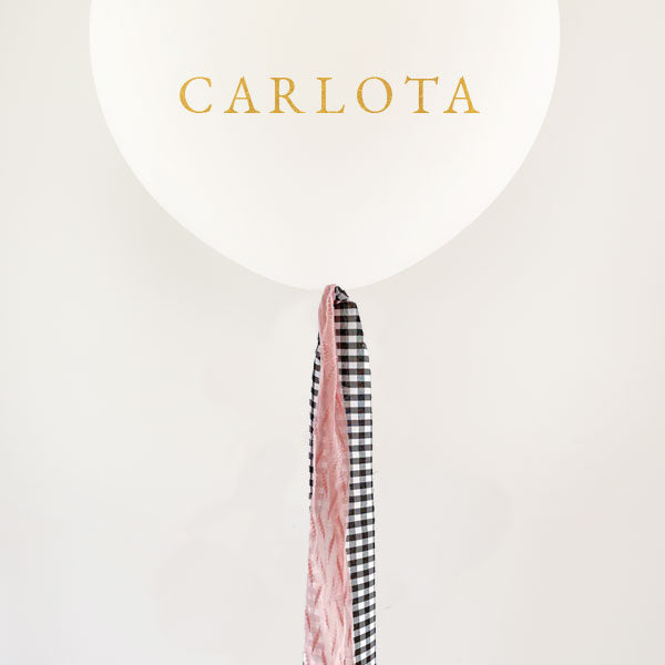 Kit DIY Globo L decorado TELA Vichy y Rosa