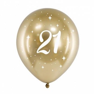 Globos ECO 21 dorado chrome / 6 uds.