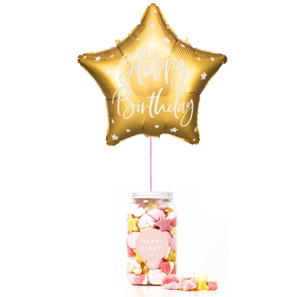 WOW BOX estrella dorada, golosinas y mensaje personalizado.