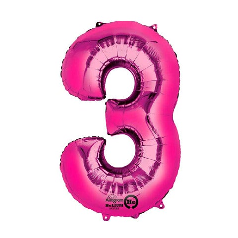 Globo foil 3 XL fucsia Premium