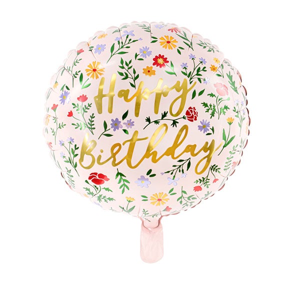 Globo flores silvestres Happy Birthday