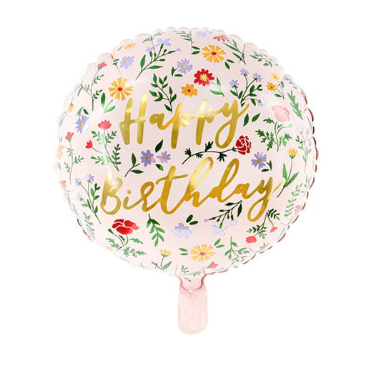 Globo flores silvestres Happy Birthday