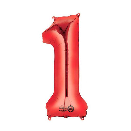 Globo foil 1 XL rojo Premium