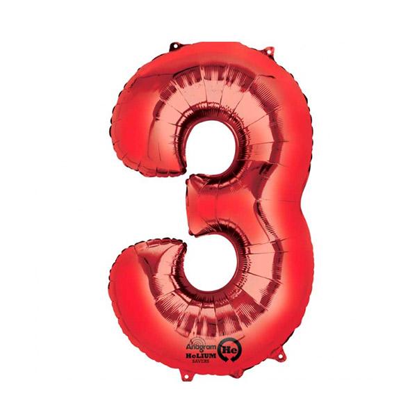 Globo foil 3 XL rojo Premium