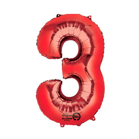 Globo foil 3 XL rojo Premium