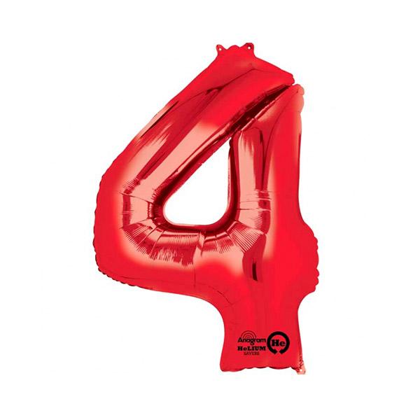 Globo foil 4 XL rojo Premium