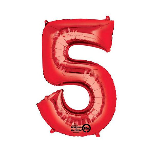 Globo foil 5 XL rojo Premium