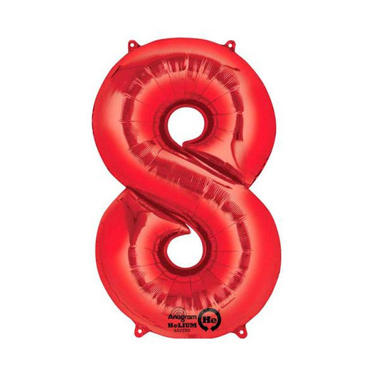 Globo foil 8 XL rojo Premium