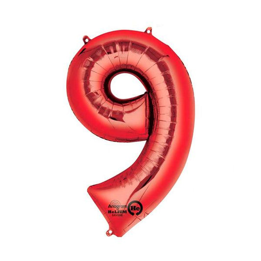 Globo foil 9 XL rojo Premium