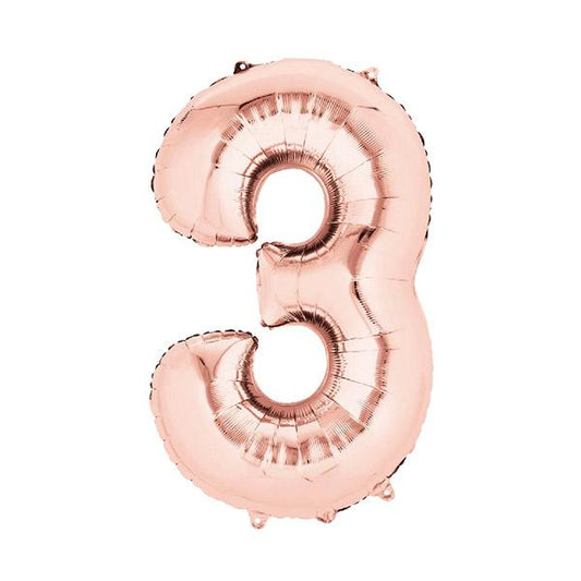 Globo foil 3 XL rosa dorado Premium