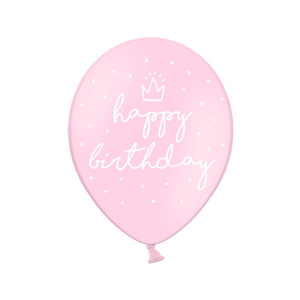 Globos Happy Birthday rosa / 2 uds.