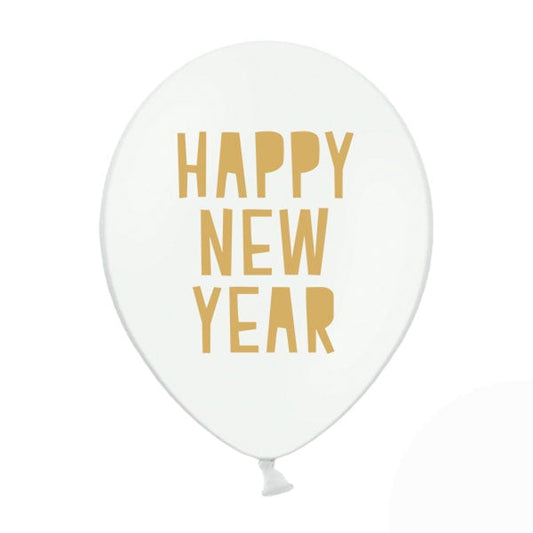 Globo blanco Happy New Year / 2 uds.