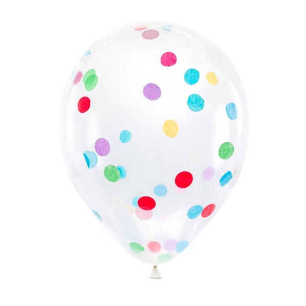 Globos con confeti multicolor / 6 uds.
