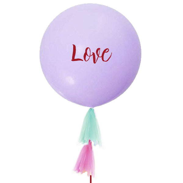 Globo L Lila LOVE hinchado tassel papel <br> (sólo Barcelona)</br>