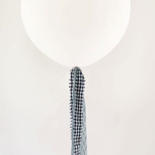 Globo L decorado TELA Vichy y Mint