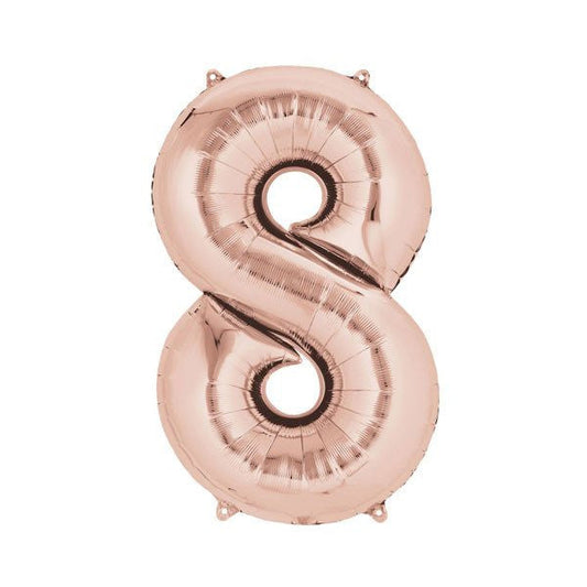 Globo foil 8 XL rosa dorado Premium
