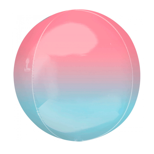 Globo Orbz degradado rosa y azul pastel