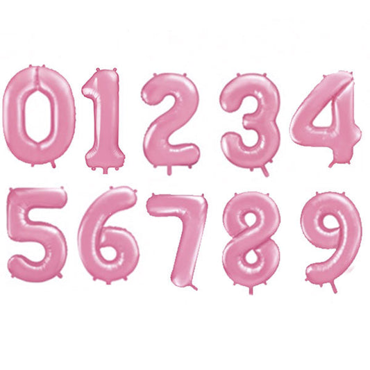 Globo foil Números XL rosa mate bebé basic