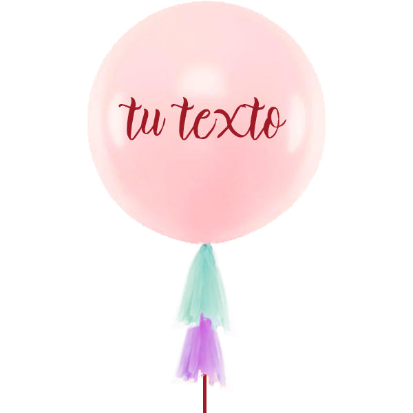 Globo L rosa LOVE hinchado tassel papel <br> (sólo Barcelona)</br>