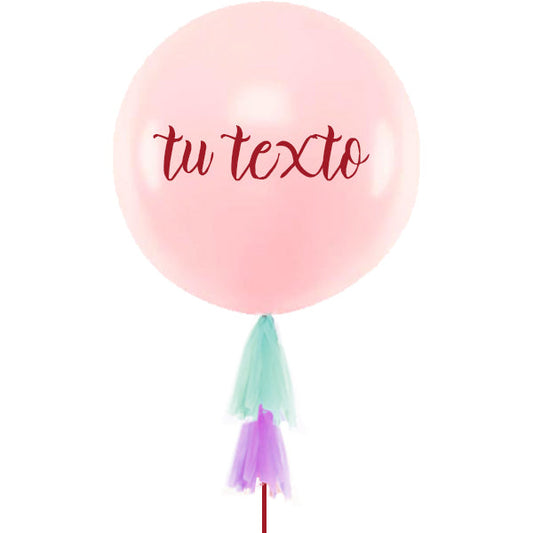 Globo L rosa LOVE hinchado tassel papel <br> (sólo Barcelona)</br>