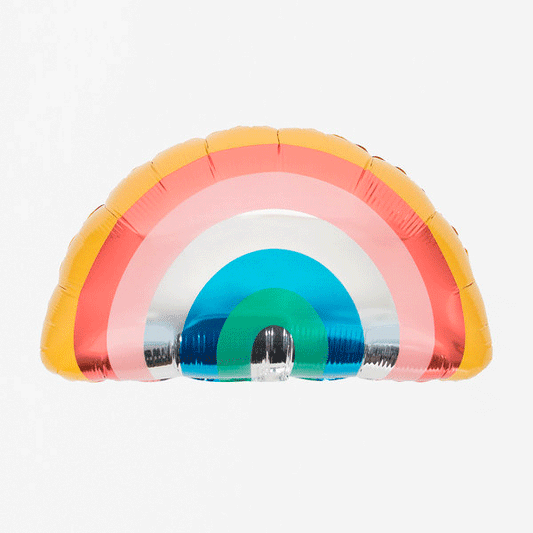 Globo Mylar Arcoiris detalles plata