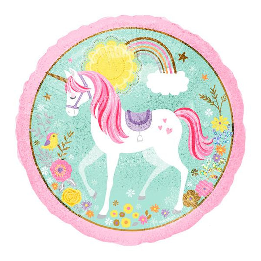 Globo Mylar redondo unicornio