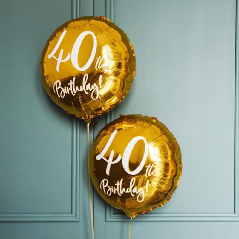 Globo foil 40 th Birthday dorado