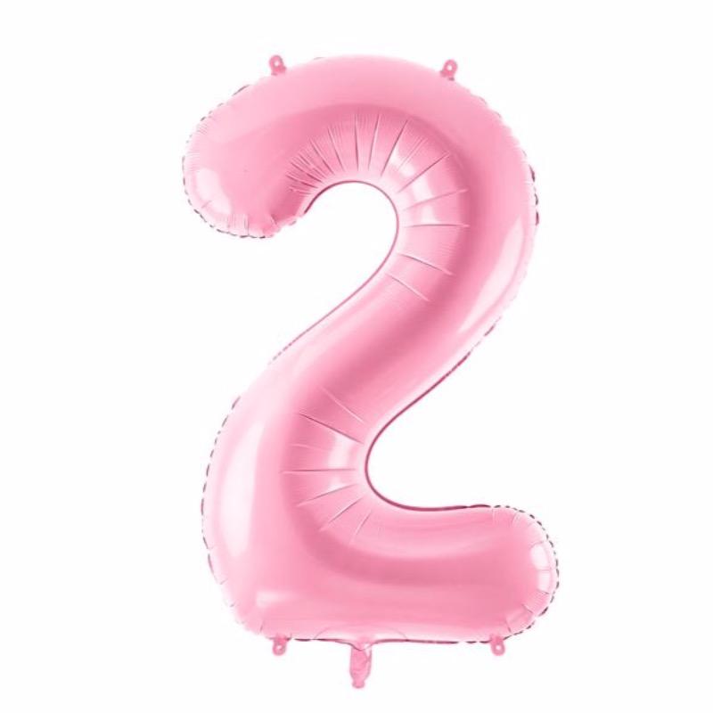 Globo foil Números XL rosa mate bebé basic