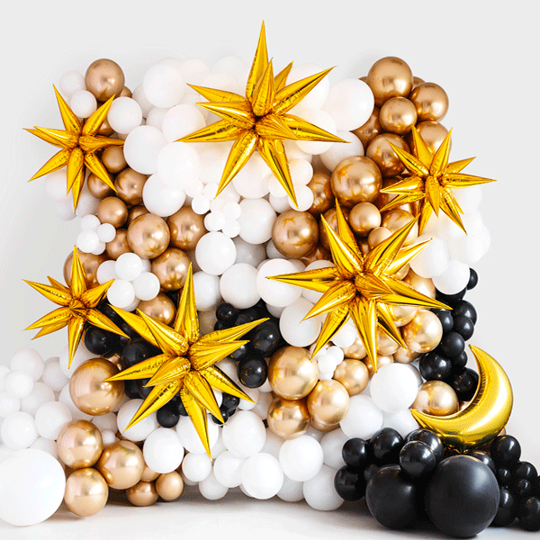 Globo estrella 3D dorado