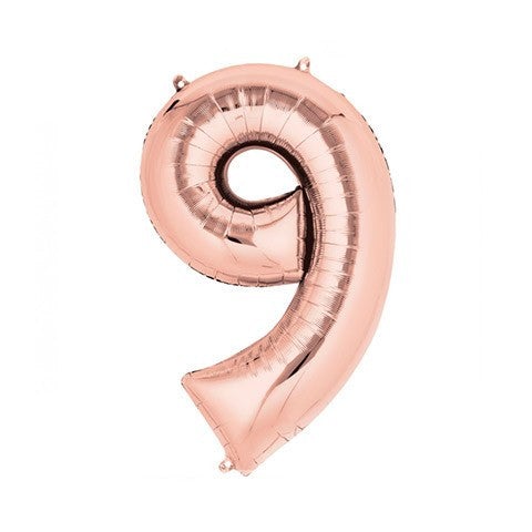 Globo foil 9 XL rosa dorado Premium