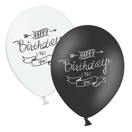 Mix globos Happy Birthday Caligrafía / 5 ud. - La Fiesta de Olivia