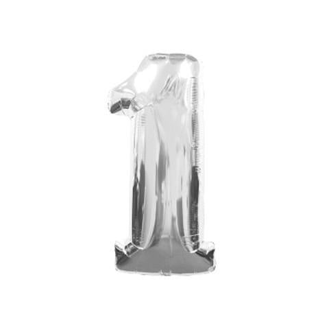 Globos números plata hinchados con helio XL <br>(solo Barcelona)